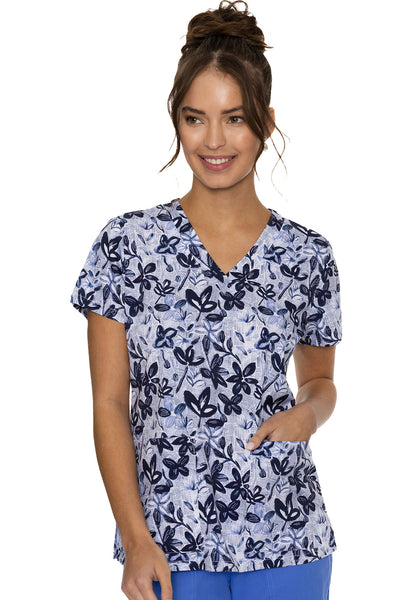 Women's Vicky Blush Butterfly Print Scrub Top - Scrubs Uniforms